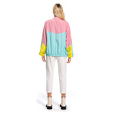 Retro 70s 80s Vintage Coat Jacket Pink Patchwork Sportwear Top Outfit Costume